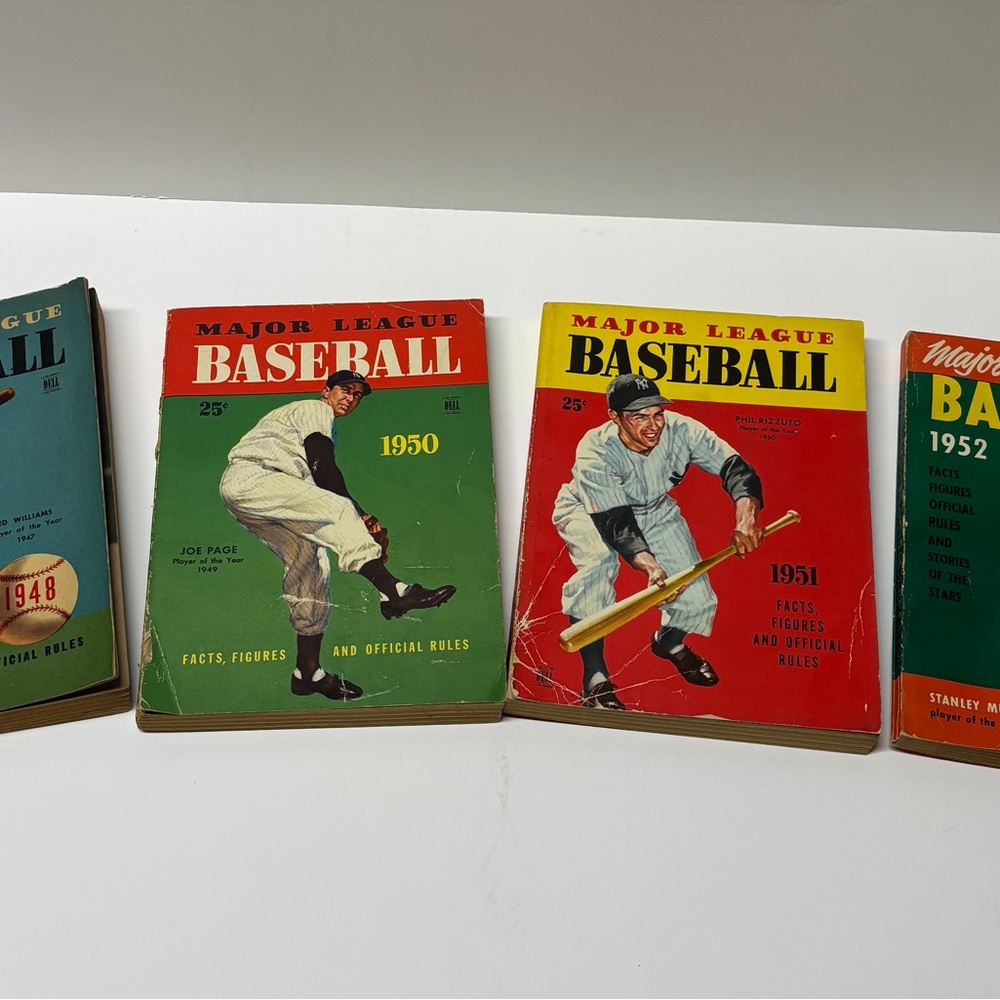 Set of 4 Vintage Major League Baseball Books 1948, 1950, 1951, 1952